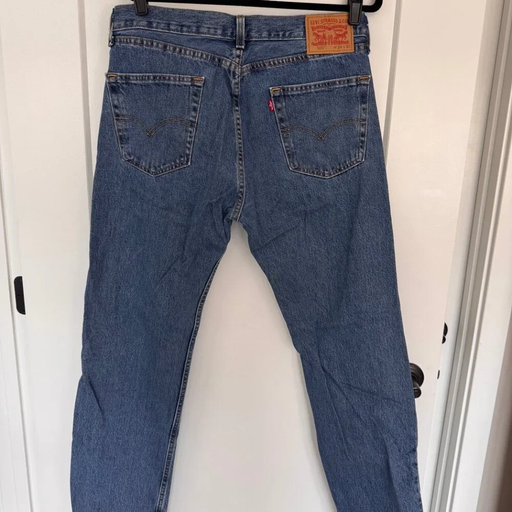 Levi's 505 Regular Fit Men's Jeans, W 34 L 32, Blue Wash